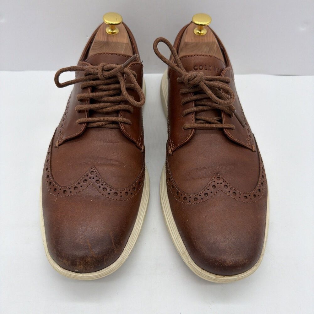 Cole Haan Grand OS Mens 10.5 M British Tan Leather Wingtip Oxford Shoes C29414